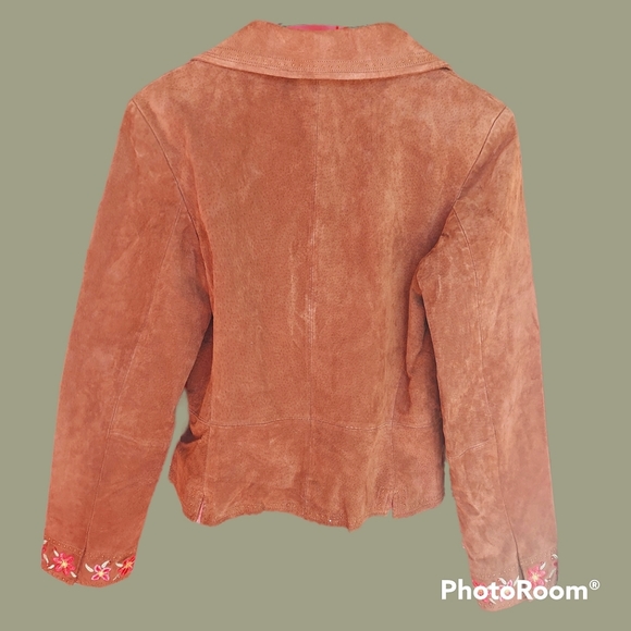Vtg y2k 90s hippie suede embroidered jacket - Picture 7 of 12